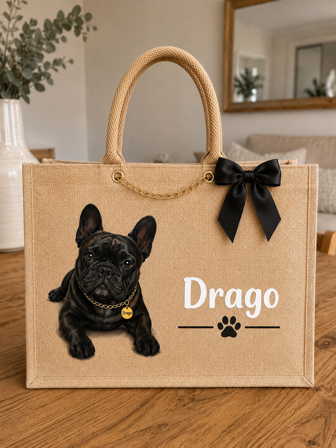 Bolso personalizado con la foto y nombre de tu mascota