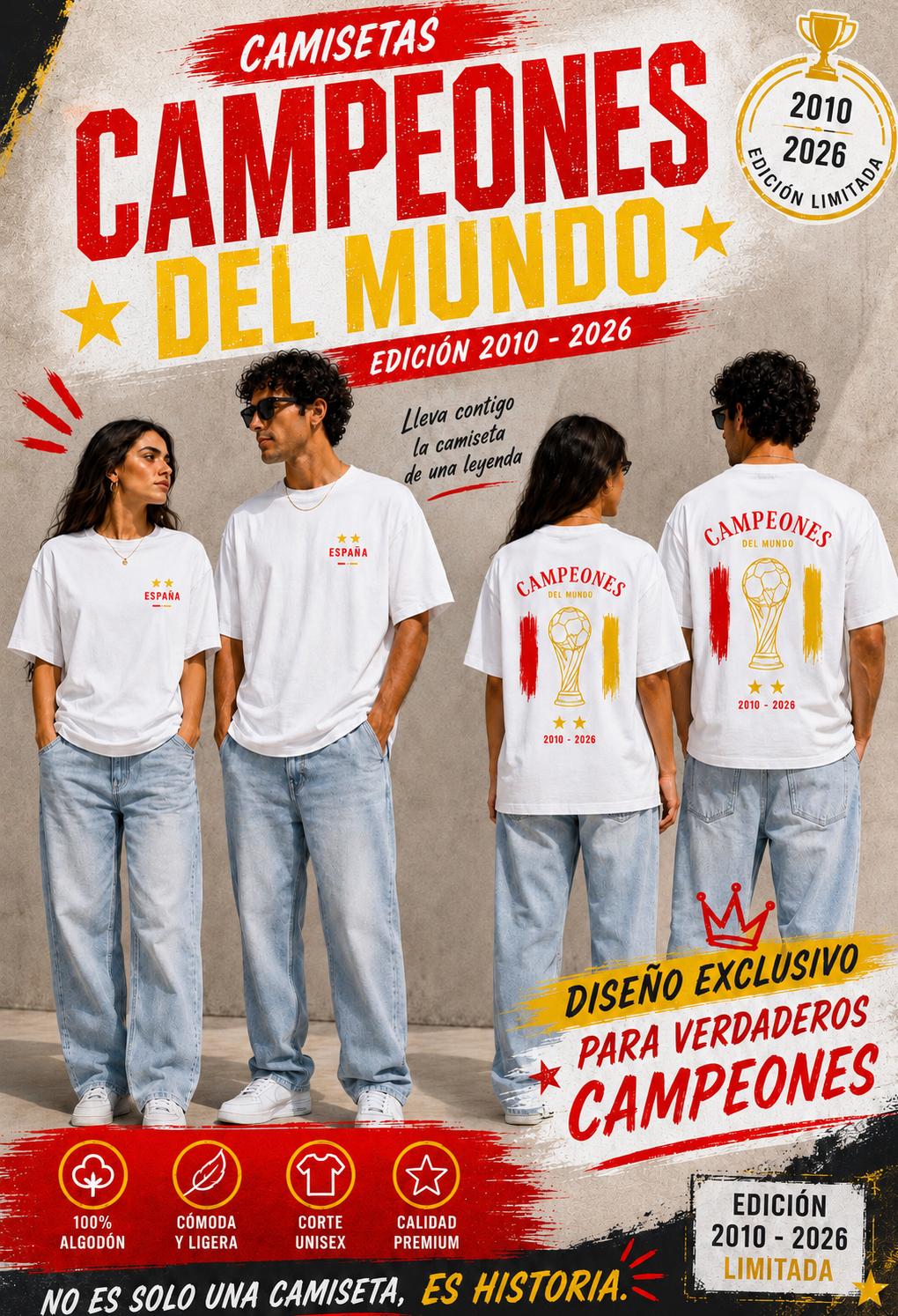 Camiseta oversize Campeones del Mundo España 2
