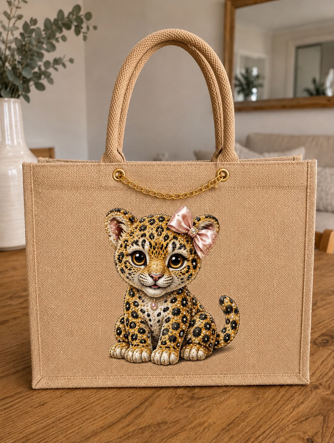 Tote Bag de Yute Personalizada - Colección Animal print