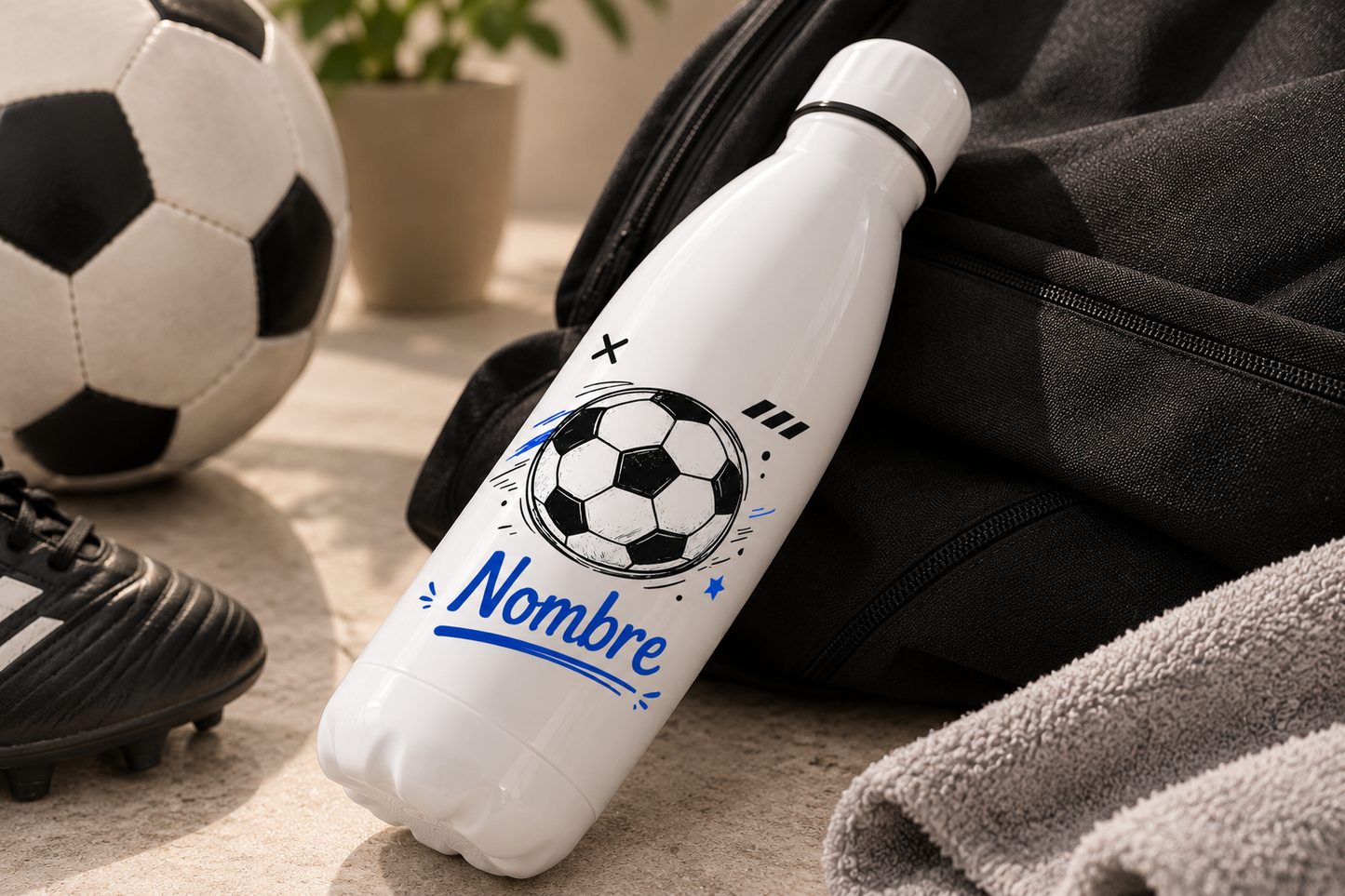 Botella de Acero Inoxidable Personalizada Fútbol - 500ml