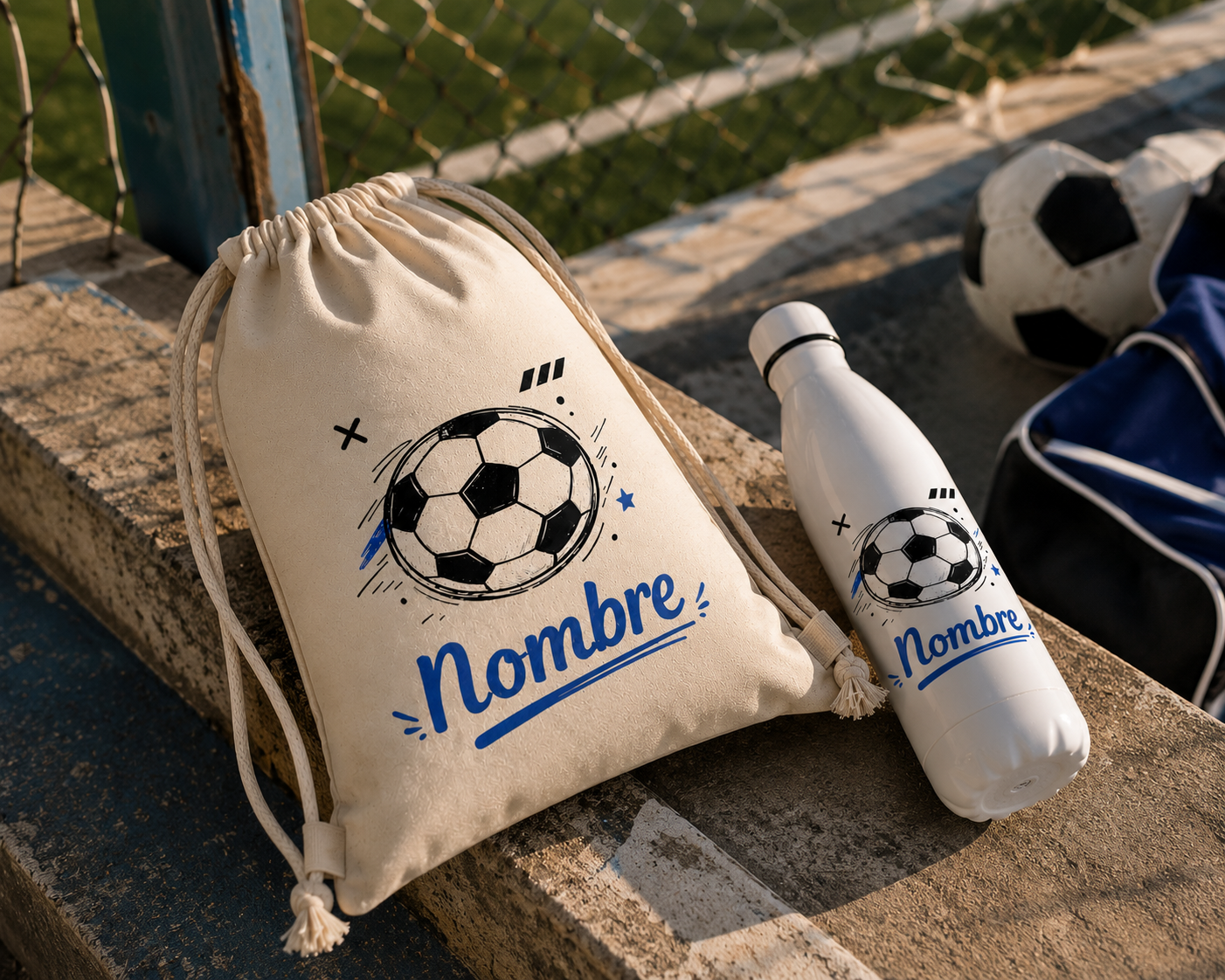 Pack Infantil Fútbol Personalizado - Mochila + Termo