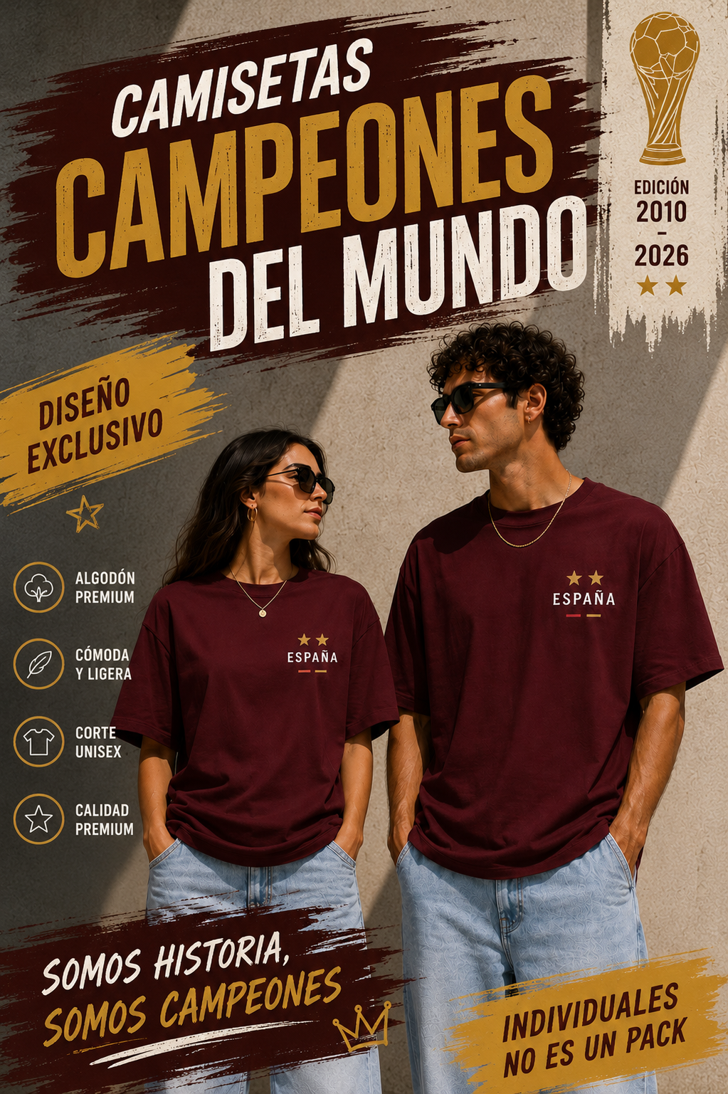 Camiseta oversize Campeones del Mundo España 2