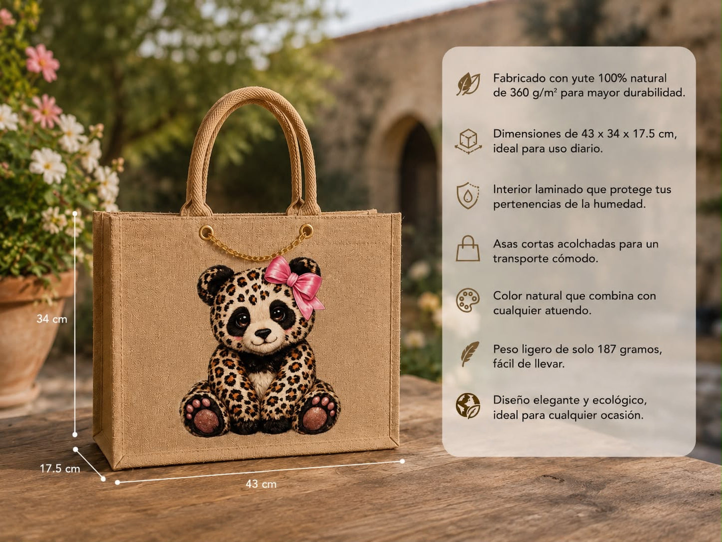 Tote Bag de Yute Personalizada - Colección Animal print
