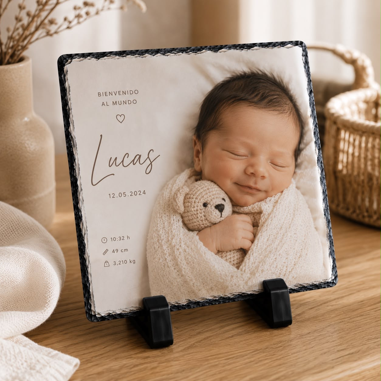 Piedra de Pizarra Personalizada con Foto — Recuerdo para Toda la Vida