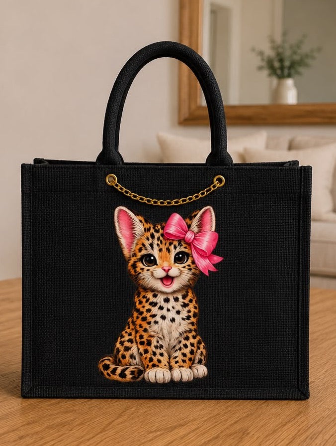 Tote Bag de Yute Personalizada - Colección Animal print