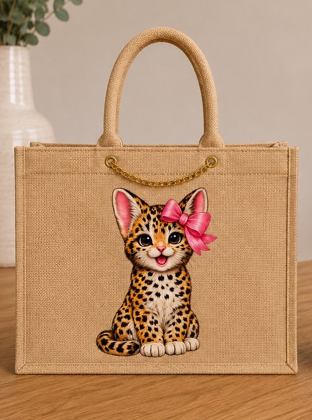 Tote Bag de Yute Personalizada - Colección Animal print