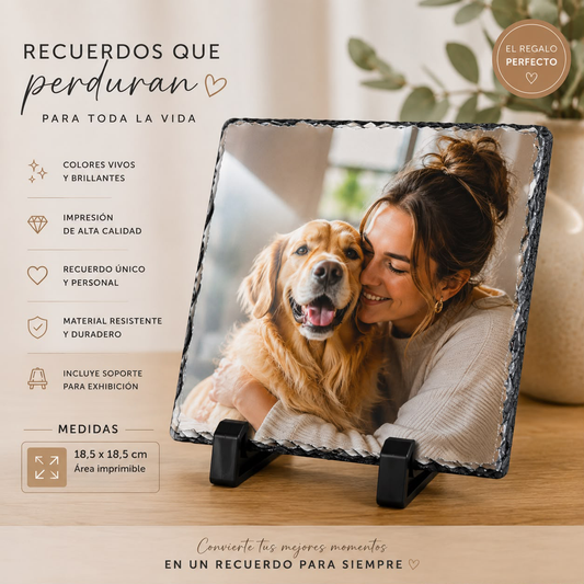 Piedra de Pizarra Personalizada con Foto — Recuerdo para Toda la Vida